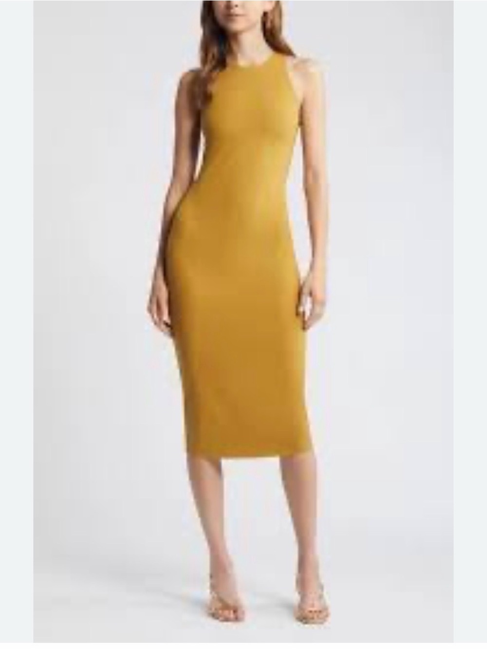 Sleeveless Mustard Midi Dress